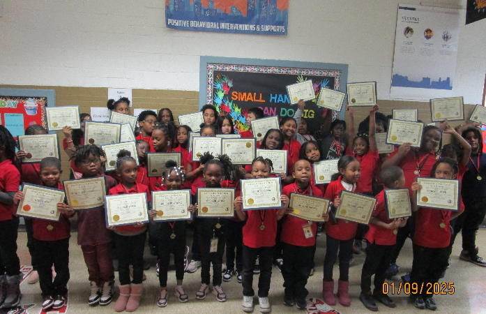group of perfect attendance scholars